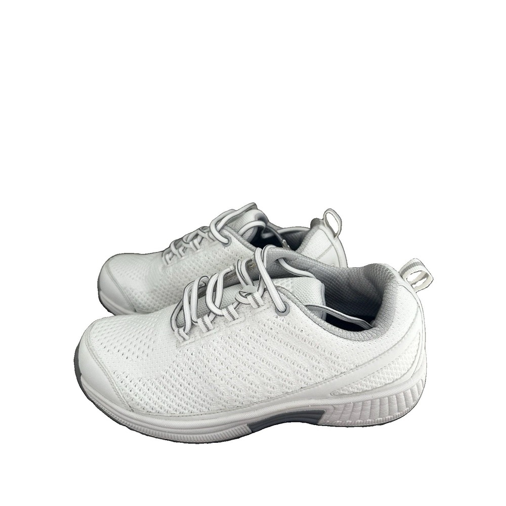Orthofeet White Stretch Knit Orthopedics Sneakers Sz 7.5 X-Wide